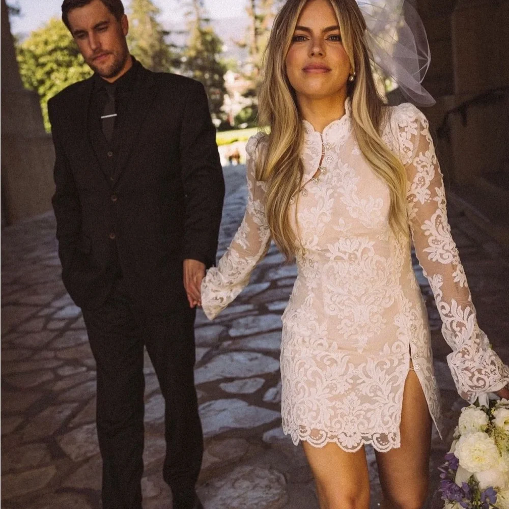 Stone Cold Fox White Lace Mini Dress - Picture 3 of 4